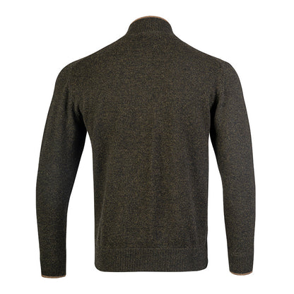 Olive - Back - Jack Pyke Mens Ashcombe Lambswool Half Zip Pullover