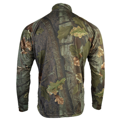 Brown - Back - Jack Pyke Mens Armour Oak Leaf Wicking Quarter Zip Midlayer