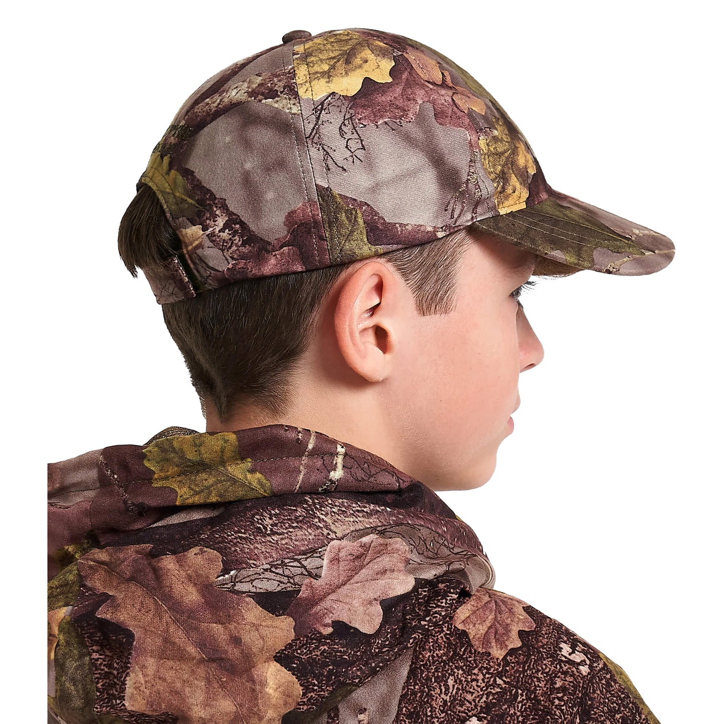 Oak Brown - Back - Jack Pyke Childrens-Kids Oak Leaf Stealth Breathtex Baseball Cap