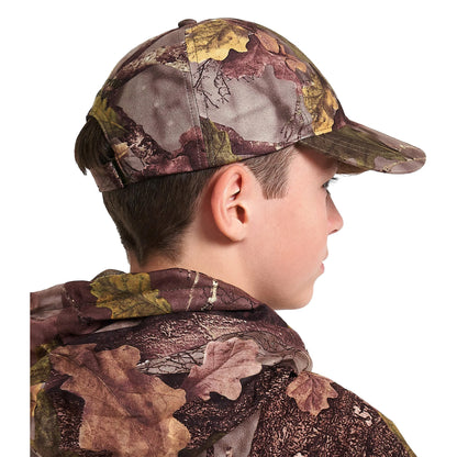 Oak Brown - Back - Jack Pyke Childrens-Kids Oak Leaf Stealth Breathtex Baseball Cap