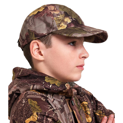 Oak Brown - Side - Jack Pyke Childrens-Kids Oak Leaf Stealth Breathtex Baseball Cap