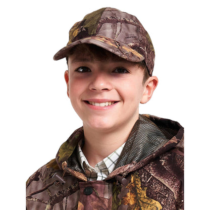 Oak Brown - Front - Jack Pyke Childrens-Kids Oak Leaf Stealth Breathtex Baseball Cap