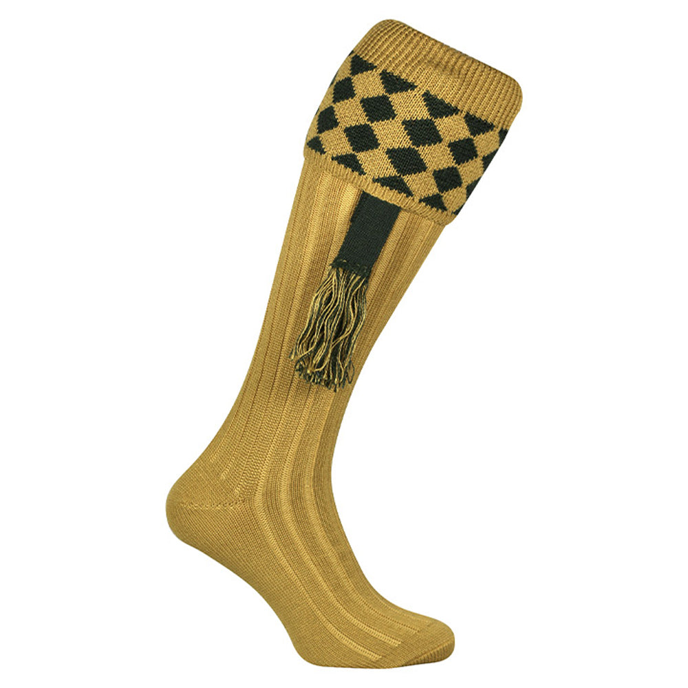Mustard-Green - Front - Jack Pyke Unisex Adult Harlequin Shooting Socks with Garters