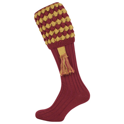 Burgundy - Back - Jack Pyke Unisex Adult Pebble Shooting Socks with Garters