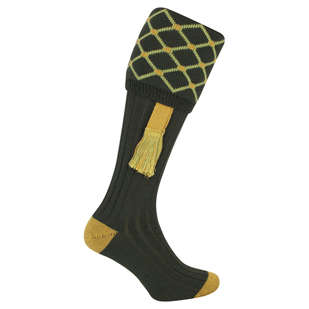 Green - Front - Jack Pyke Unisex Adult Diamond Shooting Socks with Garters