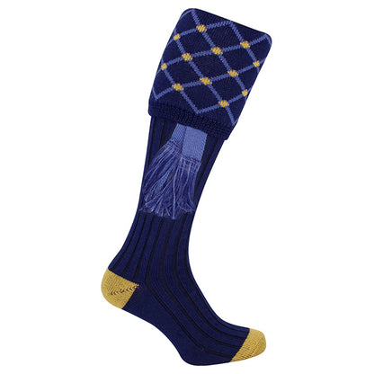 Navy - Front - Jack Pyke Unisex Adult Diamond Shooting Socks with Garters