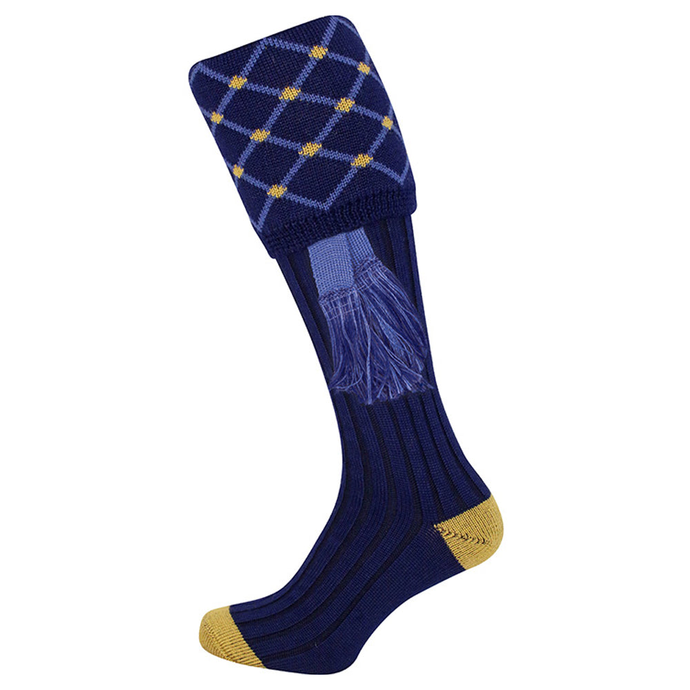 Navy - Back - Jack Pyke Unisex Adult Diamond Shooting Socks with Garters