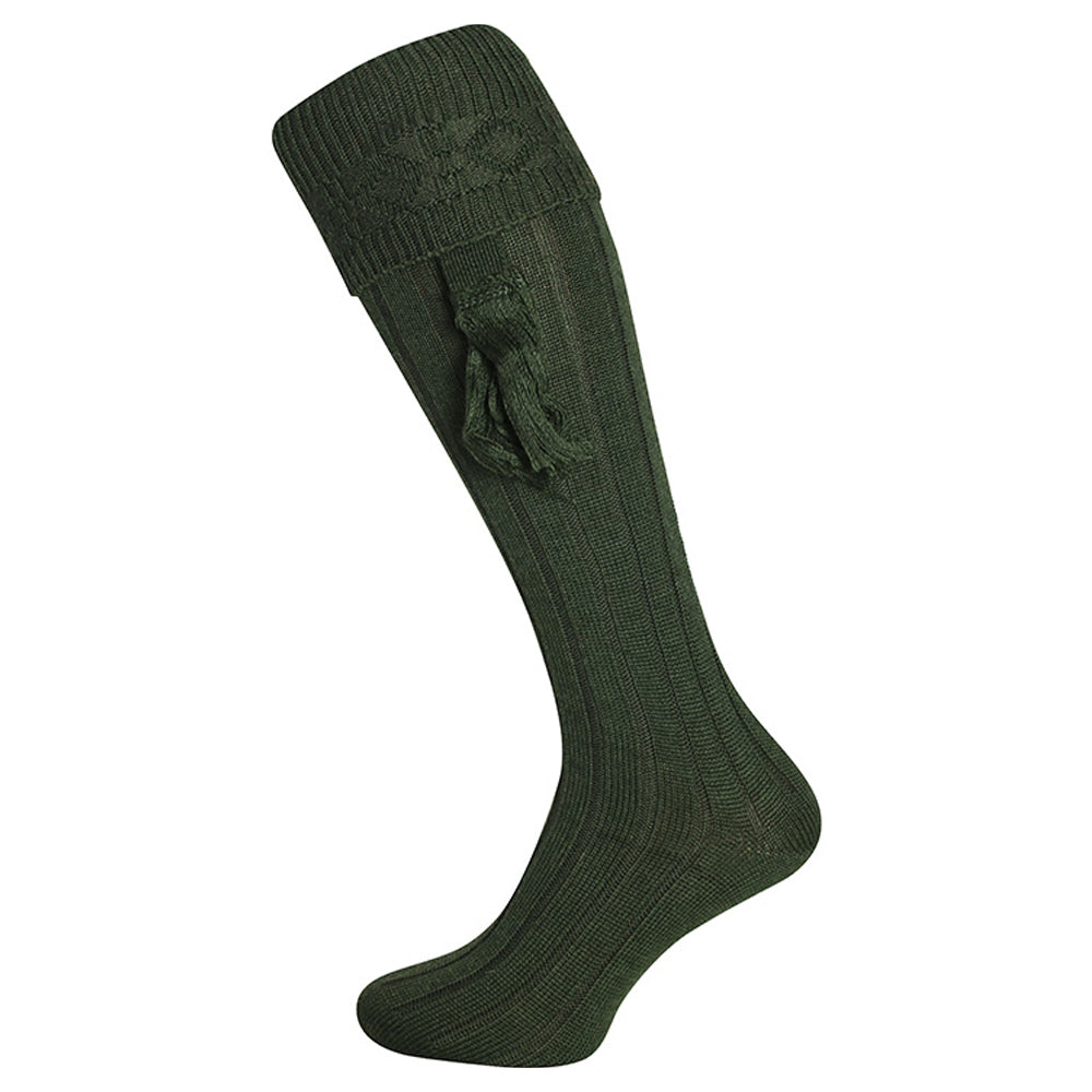 Green - Back - Jack Pyke Unisex Adult Plain Shooting Socks with Garters