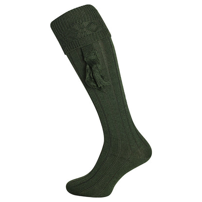 Green - Back - Jack Pyke Unisex Adult Plain Shooting Socks with Garters