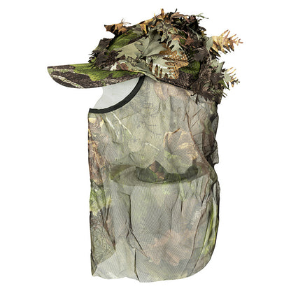 Green - Back - Jack Pyke Unisex Adult LLCS Oak Leaf Camo Baseball Cap with Veil
