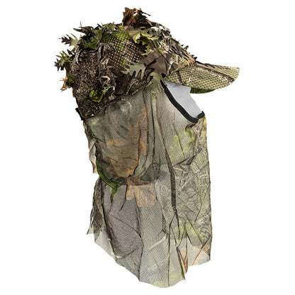 Green - Side - Jack Pyke Unisex Adult LLCS Oak Leaf Camo Baseball Cap with Veil