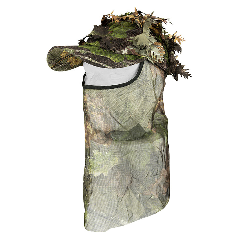 Green - Lifestyle - Jack Pyke Unisex Adult LLCS Oak Leaf Camo Baseball Cap with Veil