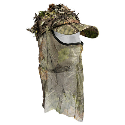 Green - Pack Shot - Jack Pyke Unisex Adult LLCS Oak Leaf Camo Baseball Cap with Veil
