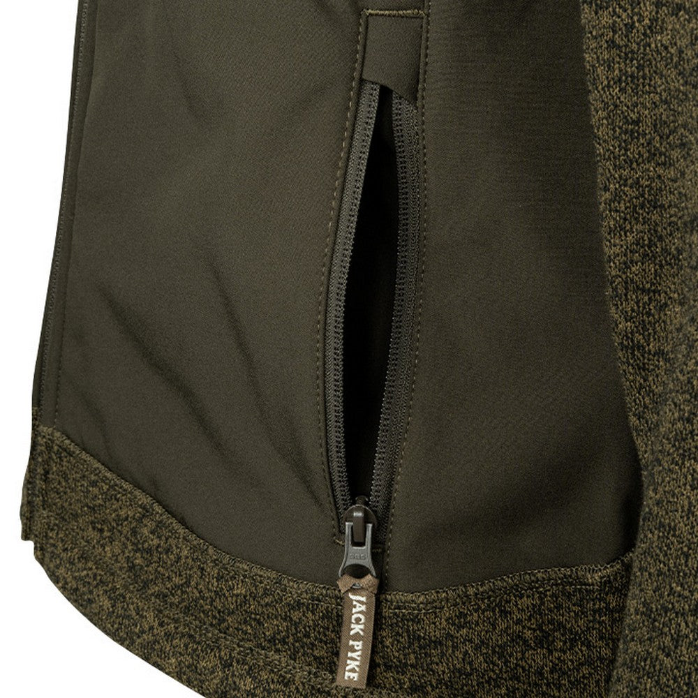 Green - Close up - Jack Pyke Womens-Ladies Hybrid Jacket