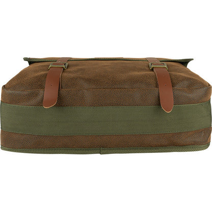 Brown - Side - Jack Pyke Logo Leather Trim Messenger Bag