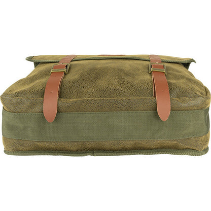 Green - Side - Jack Pyke Logo Leather Trim Messenger Bag