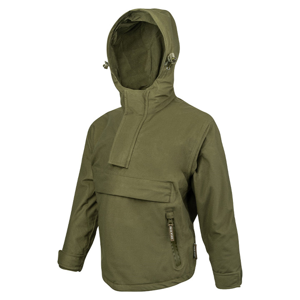 Green - Side - Jack Pyke Childrens-Kids Galbraith Pull Over Waterproof Jacket