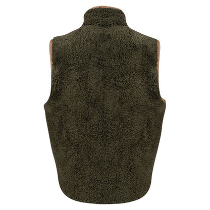 Dark Olive - Back - Jack Pyke Childrens-Kids Sherpa Fleece Gilet