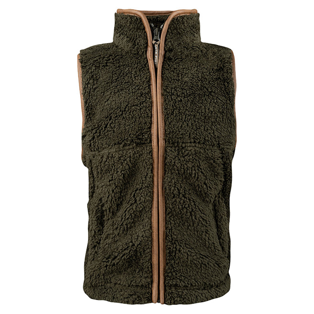 Dark Olive - Front - Jack Pyke Childrens-Kids Sherpa Fleece Gilet