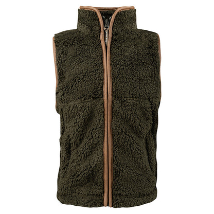 Dark Olive - Front - Jack Pyke Childrens-Kids Sherpa Fleece Gilet