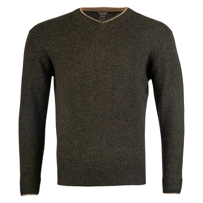 Dark Olive - Front - Jack Pyke Mens Ashcombe Lambswool V Neck Pullover