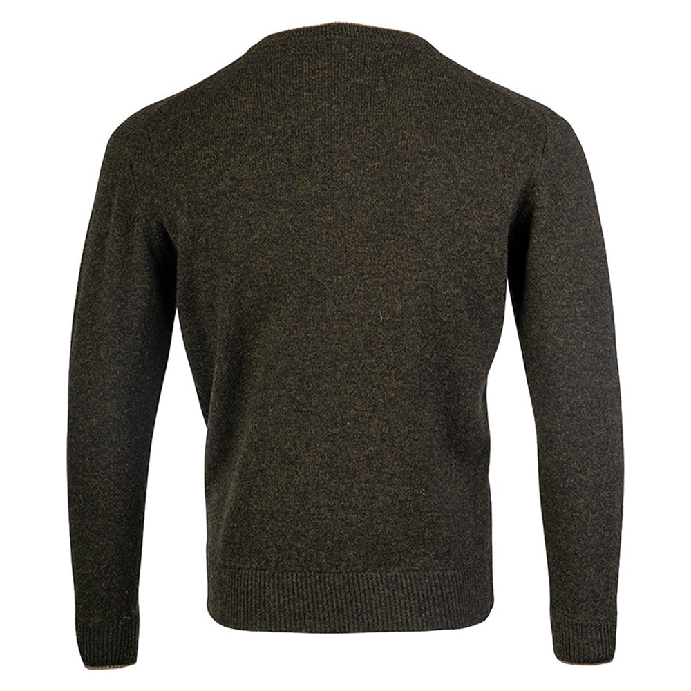 Dark Olive - Back - Jack Pyke Mens Ashcombe Lambswool V Neck Pullover