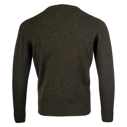 Dark Olive - Back - Jack Pyke Mens Ashcombe Lambswool V Neck Pullover