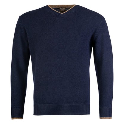 Navy - Front - Jack Pyke Mens Ashcombe Lambswool V Neck Pullover
