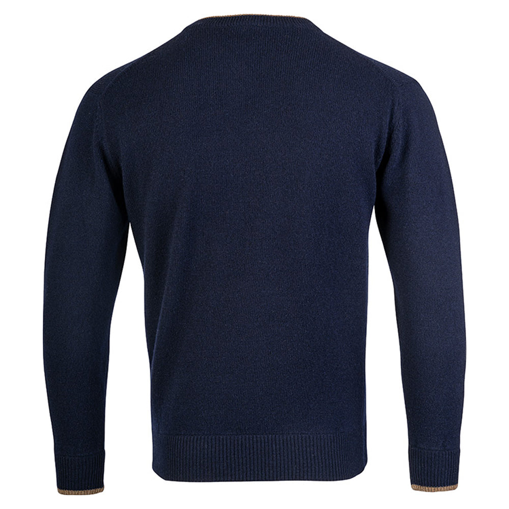 Navy - Back - Jack Pyke Mens Ashcombe Lambswool V Neck Pullover