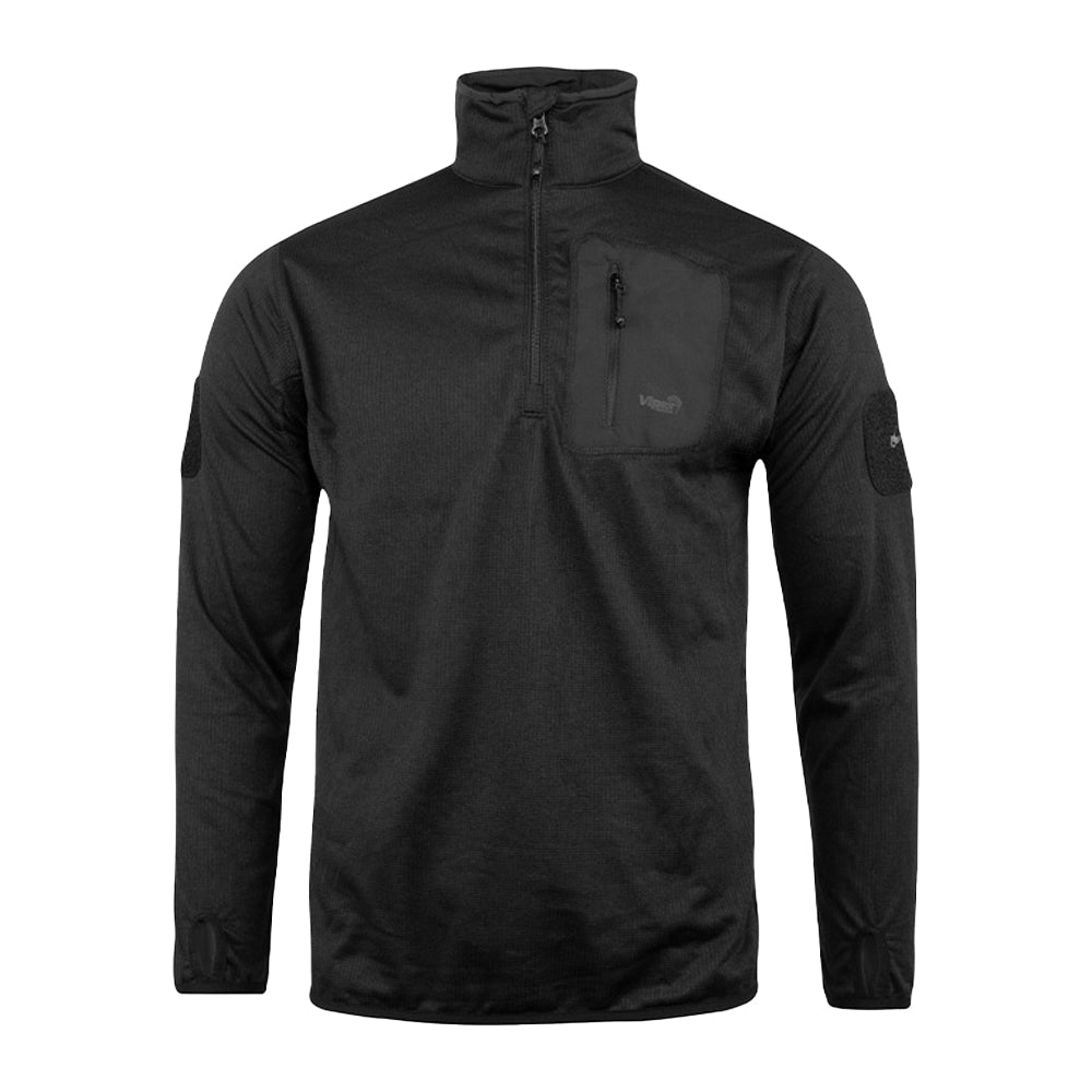 Black - Front - Viper Mens Technical Fleece Top