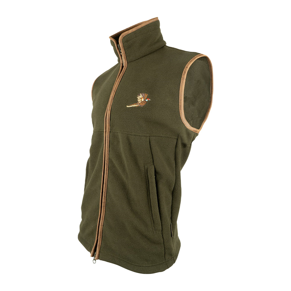 Dark Olive - Side - Jack Pyke Mens Countryman Pheasant Fleece Gilet