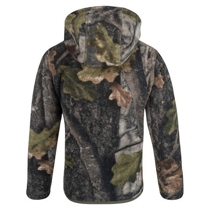 Green Camo - Back - Jack Pyke Childrens-Kids Fieldman Oak Leaf Fleece Hoodie