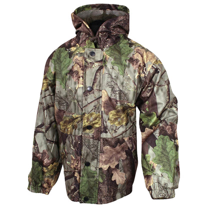 Brown-Green - Front - Jack Pyke Childrens-Kids Oak Leaf Camo Waterproof Jacket
