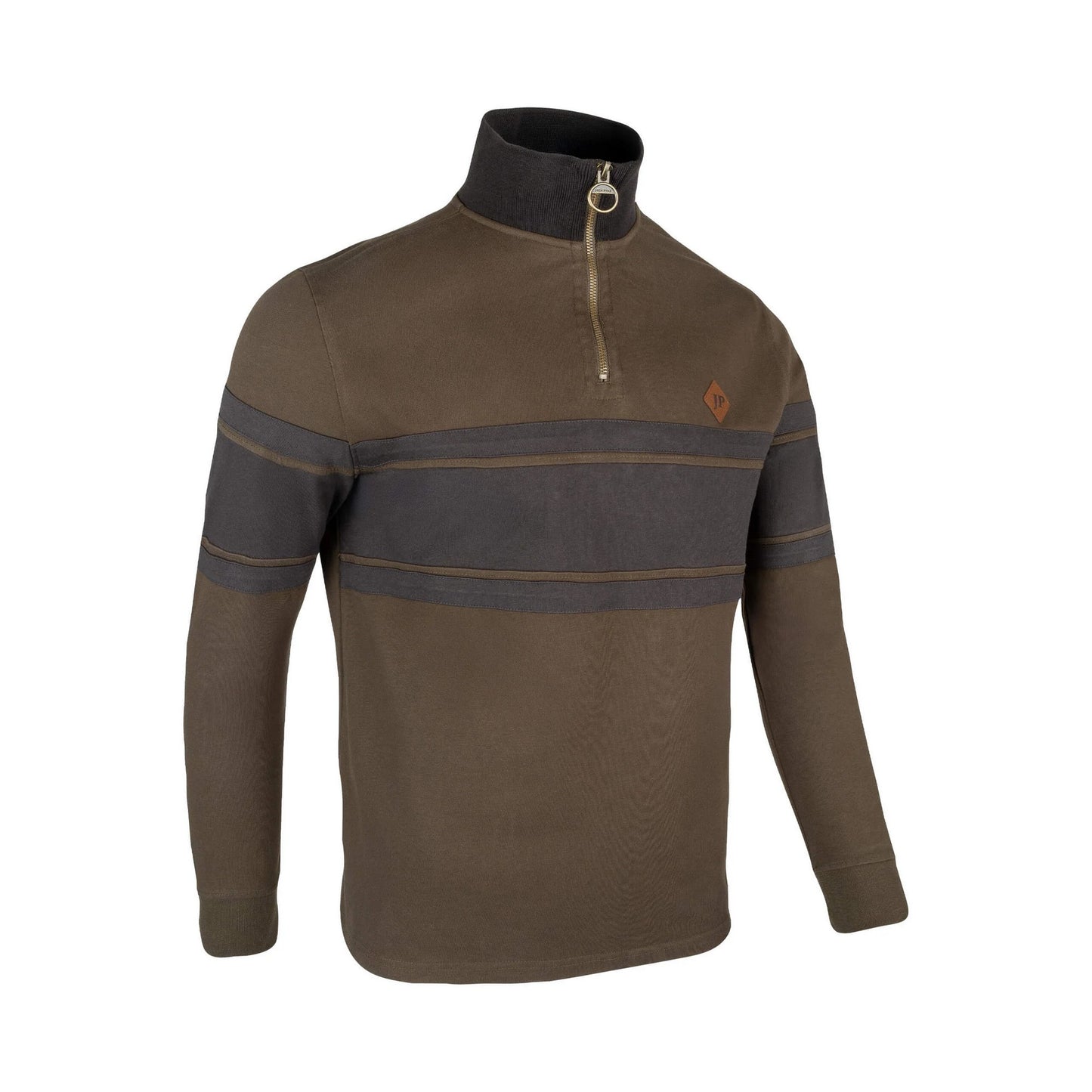 Green - Side - Jack Pyke Mens Contrast Panel Half Zip Sweatshirt