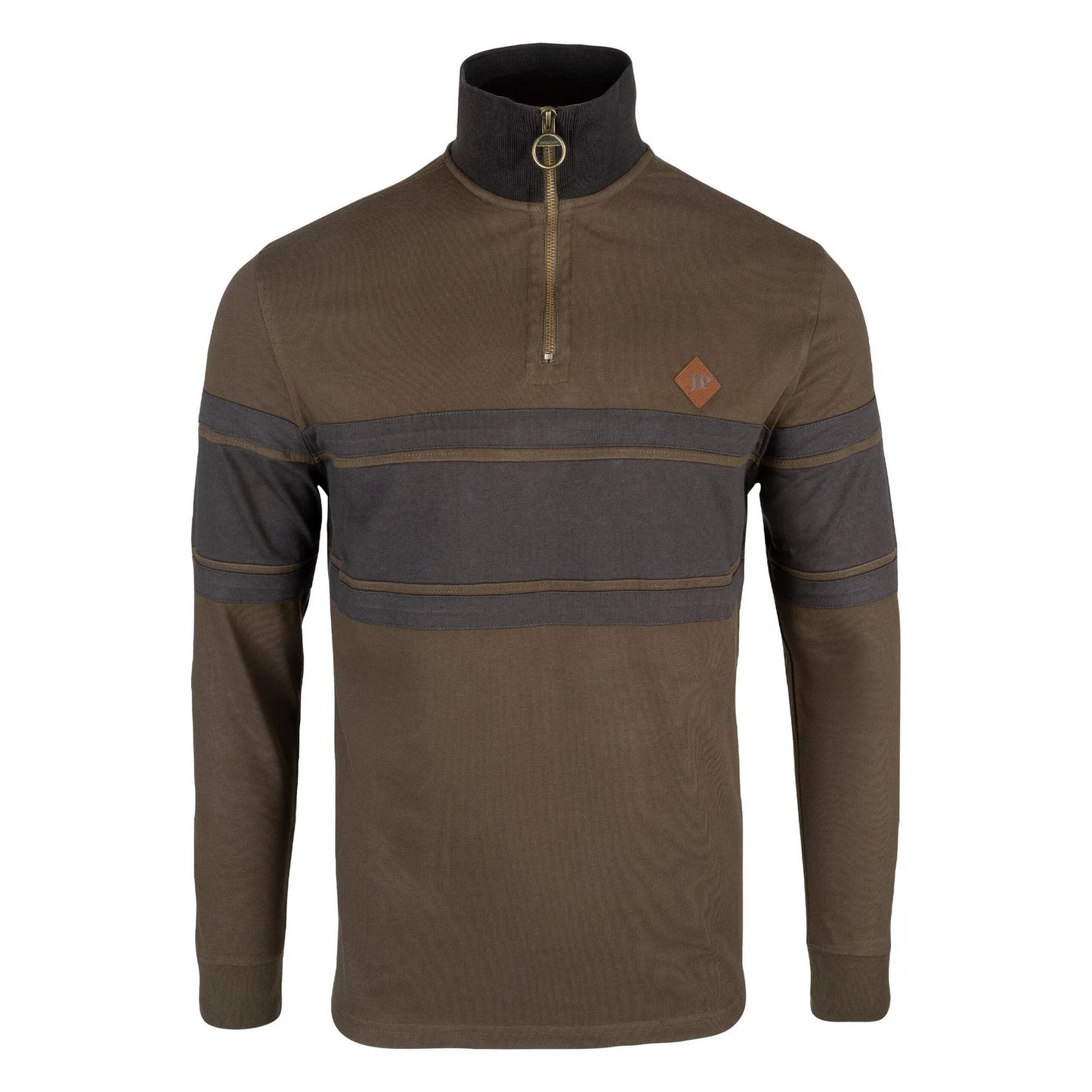Green - Front - Jack Pyke Mens Contrast Panel Half Zip Sweatshirt