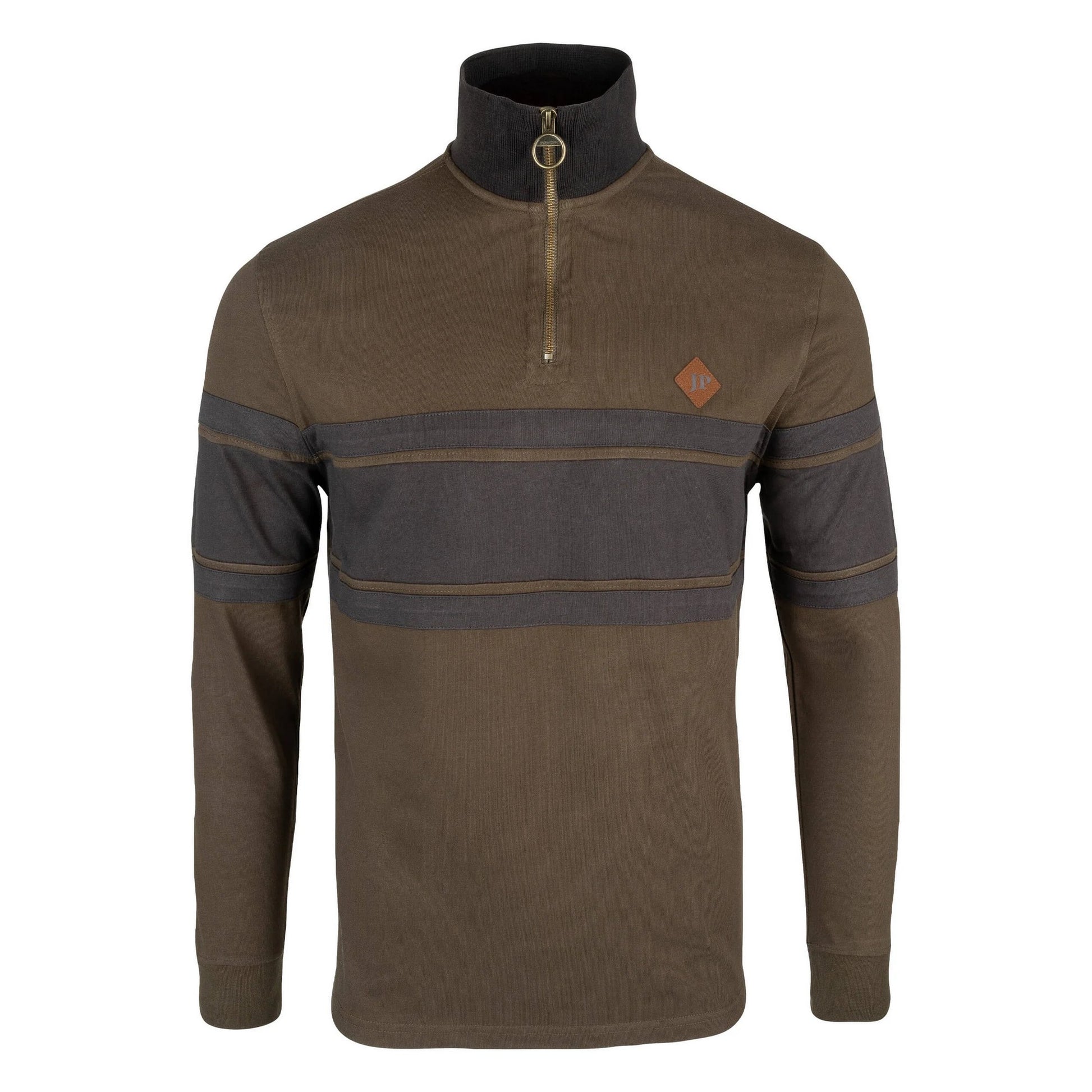 Green - Front - Jack Pyke Mens Contrast Panel Half Zip Sweatshirt