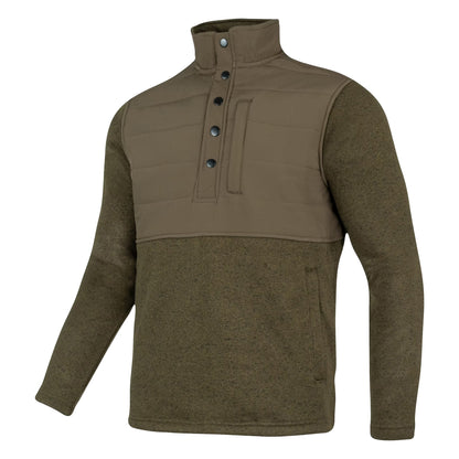 Green - Side - Jack Pyke Mens Fleece Snap Pullover
