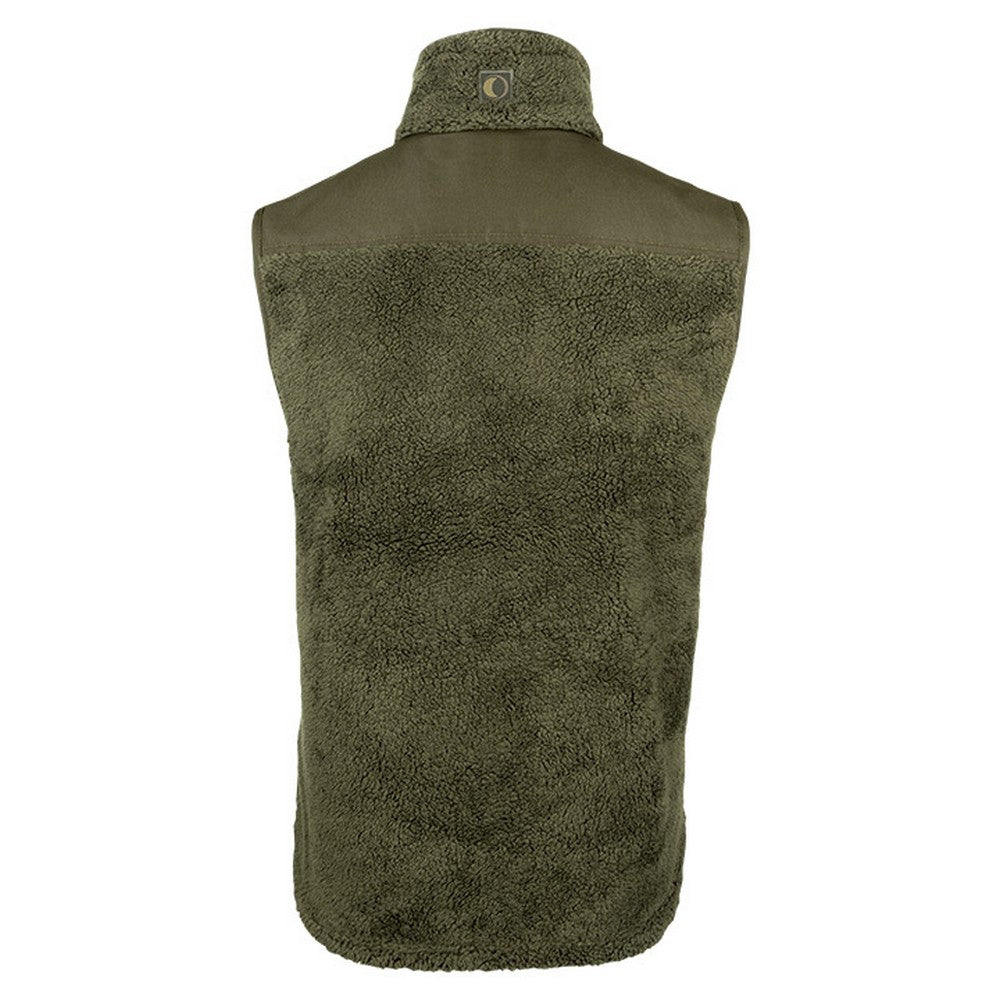 Olive - Back - Speero Mens Sherpa Fleece Gilet
