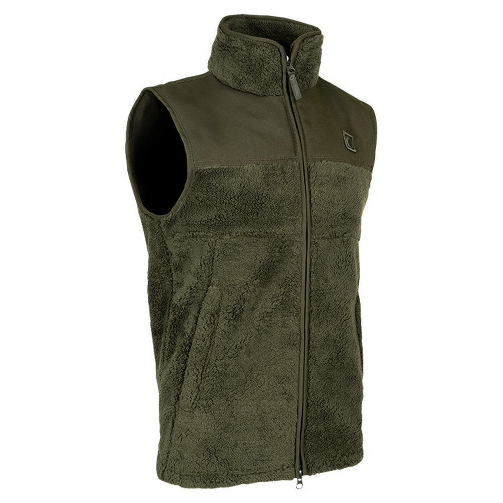 Olive - Side - Speero Mens Sherpa Fleece Gilet