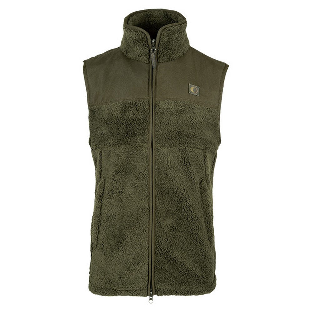 Olive - Front - Speero Mens Sherpa Fleece Gilet