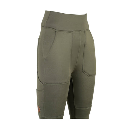 Olive - Side - Jack Pyke Womens-Ladies Utility Leggings