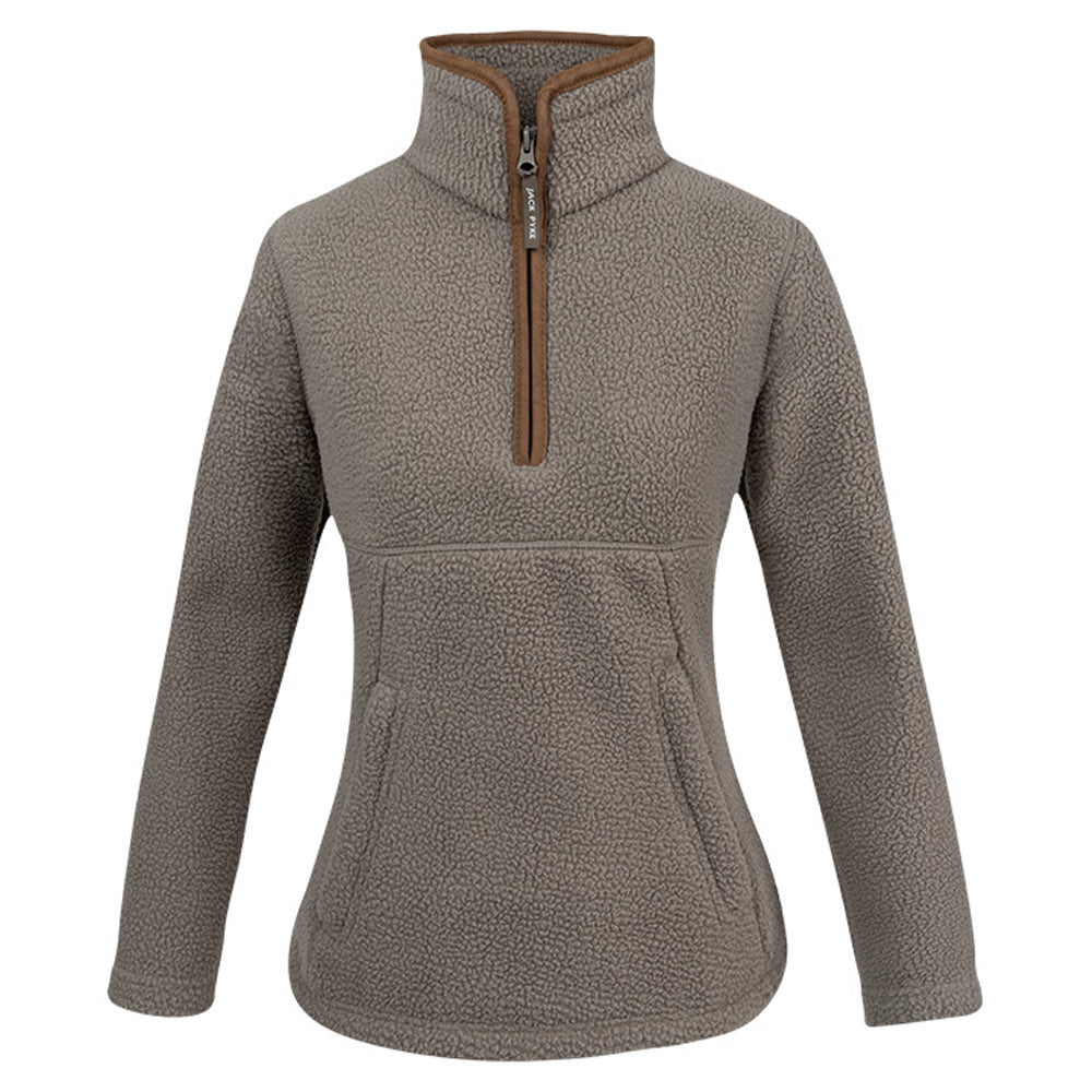 Shitake - Front - Jack Pyke Womens-Ladies Sherpa Fleece Quarter Zip Fleece
