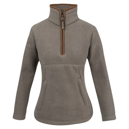 Shitake - Front - Jack Pyke Womens-Ladies Sherpa Fleece Quarter Zip Fleece