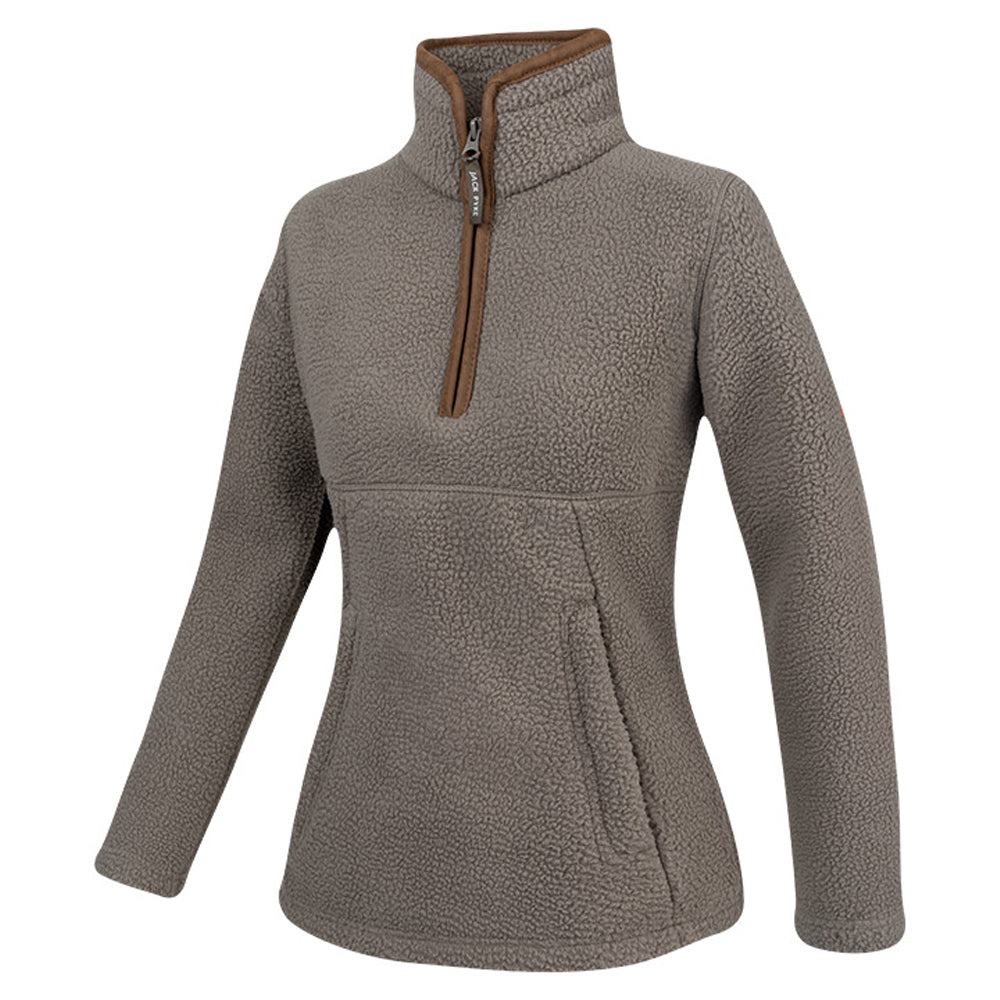 Shitake - Side - Jack Pyke Womens-Ladies Sherpa Fleece Quarter Zip Fleece