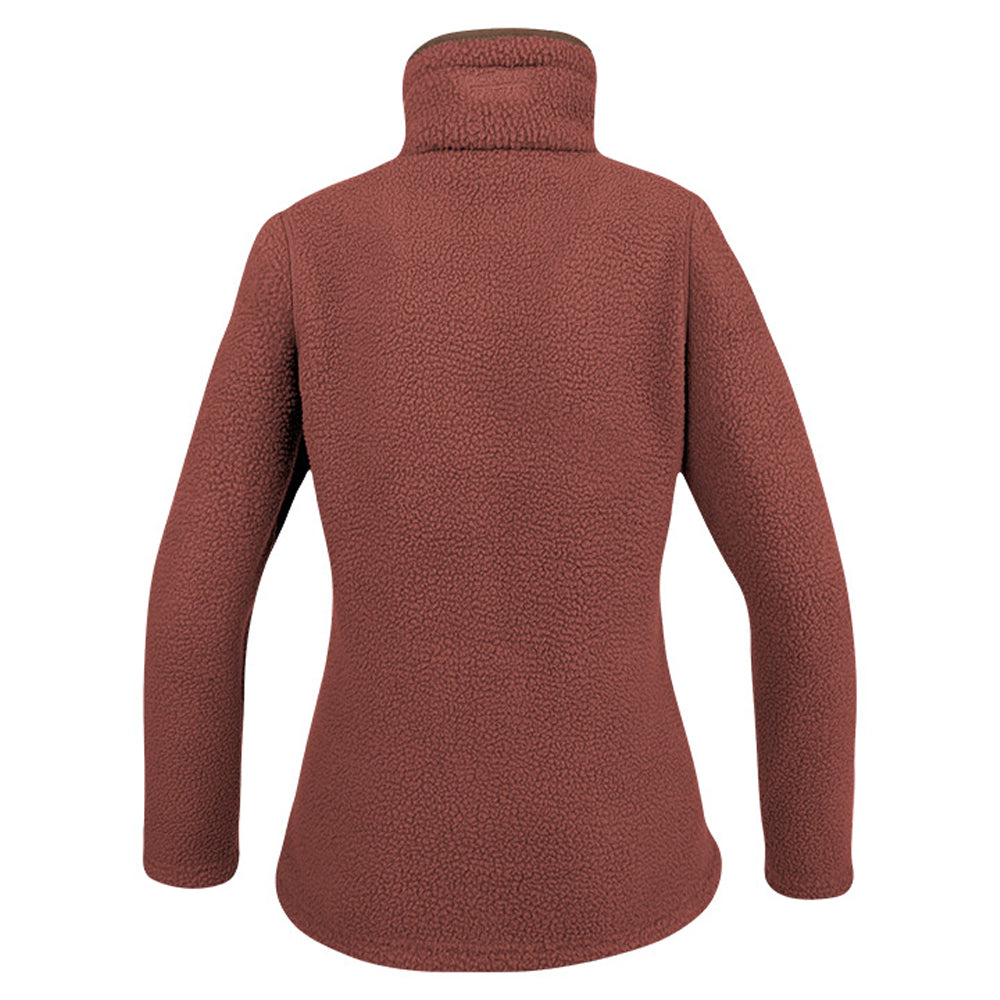 Burnt Copper - Back - Jack Pyke Womens-Ladies Sherpa Fleece Quarter Zip Fleece