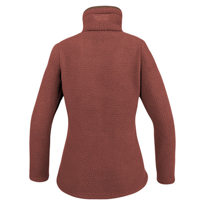 Burnt Copper - Back - Jack Pyke Womens-Ladies Sherpa Fleece Quarter Zip Fleece