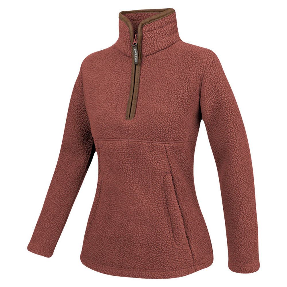 Burnt Copper - Side - Jack Pyke Womens-Ladies Sherpa Fleece Quarter Zip Fleece
