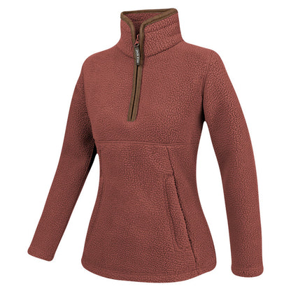 Burnt Copper - Side - Jack Pyke Womens-Ladies Sherpa Fleece Quarter Zip Fleece
