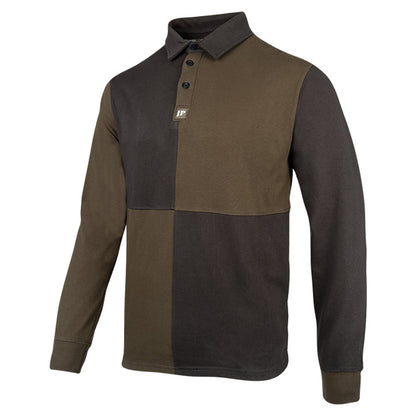 Green-Black - Side - Jack Pyke Mens Rugby Long-Sleeved Polo Shirt