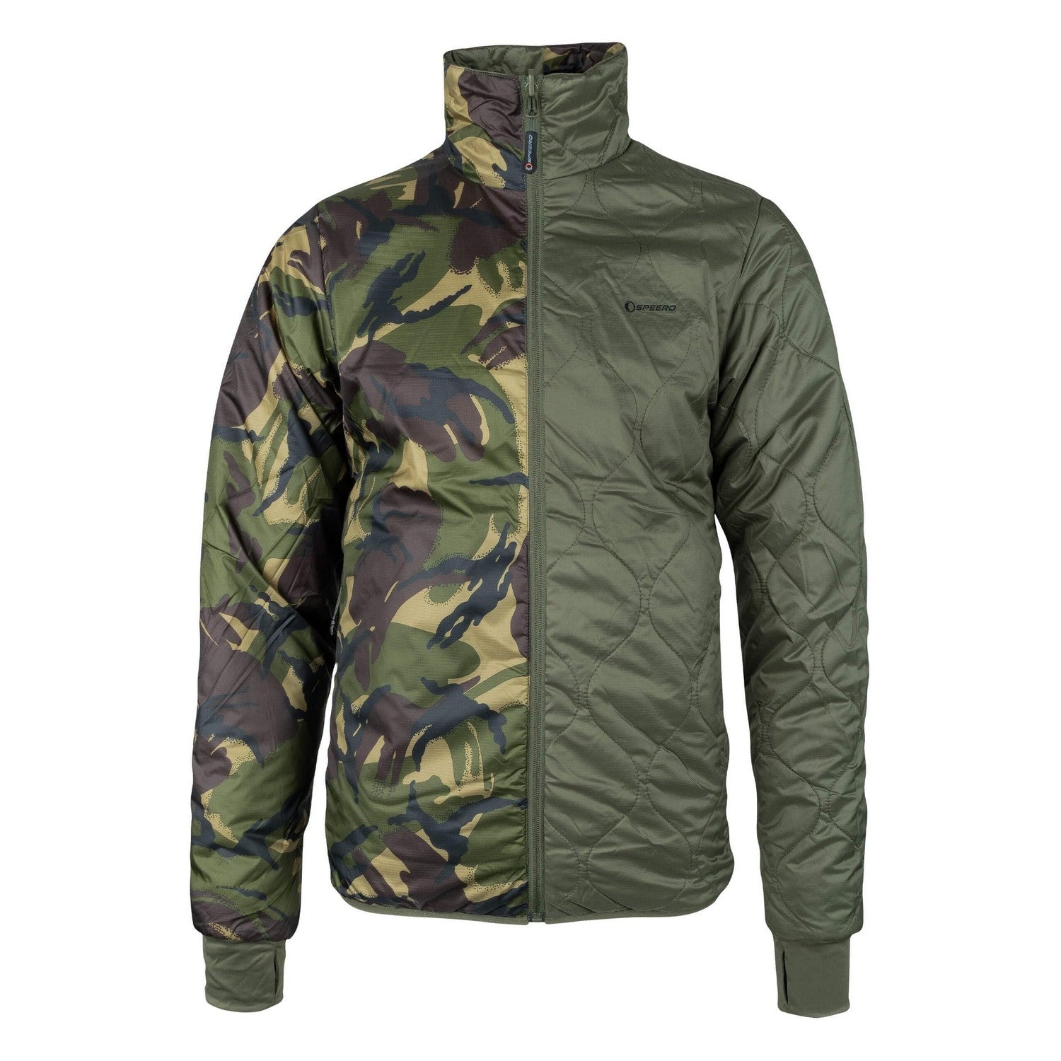 Green-Brown-Cream - Lifestyle - Speero Mens Reversible Waterproof Jacket